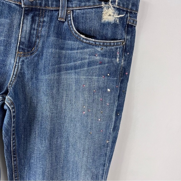 ASO Hannah Montana Miley Cyrus Vintage Low Rise Distressed Bootcut Jeans Y2K - Picture 7 of 11